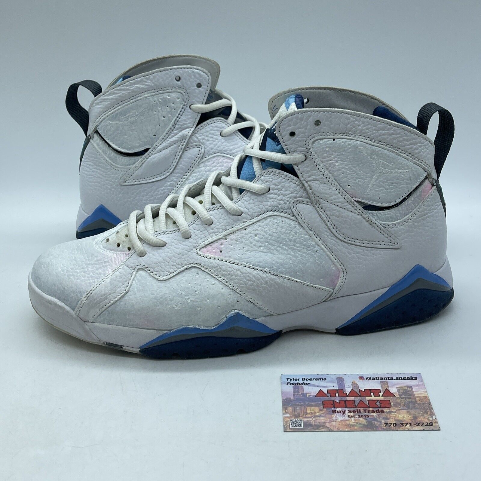 Size 11 - Air Jordan 7 Retro 2015 French Blue White Grey Leather (304775-107)