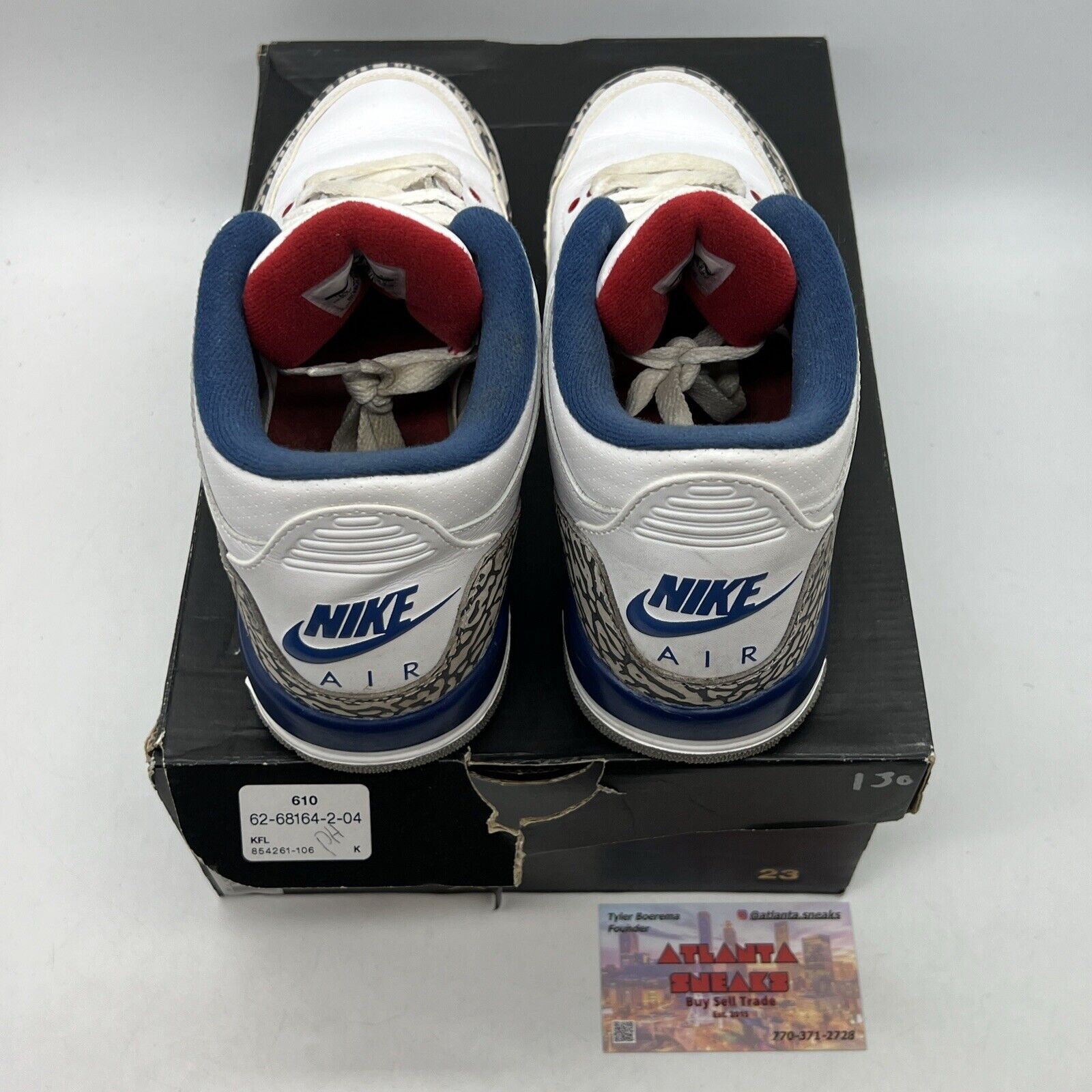 Size 6 (GS) - Jordan 3 Retro OG 2016 Mid True Blue Leather (854261-106)