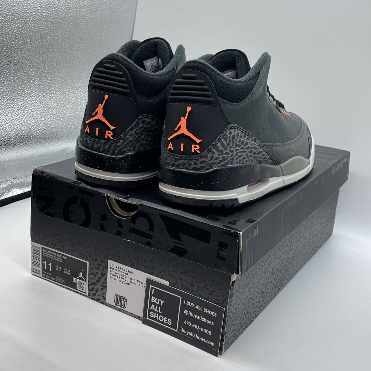 Size 11 - Jordan 3 Retro 2023 Mid Fear Black Grey Orange Suede (CT8532-080)