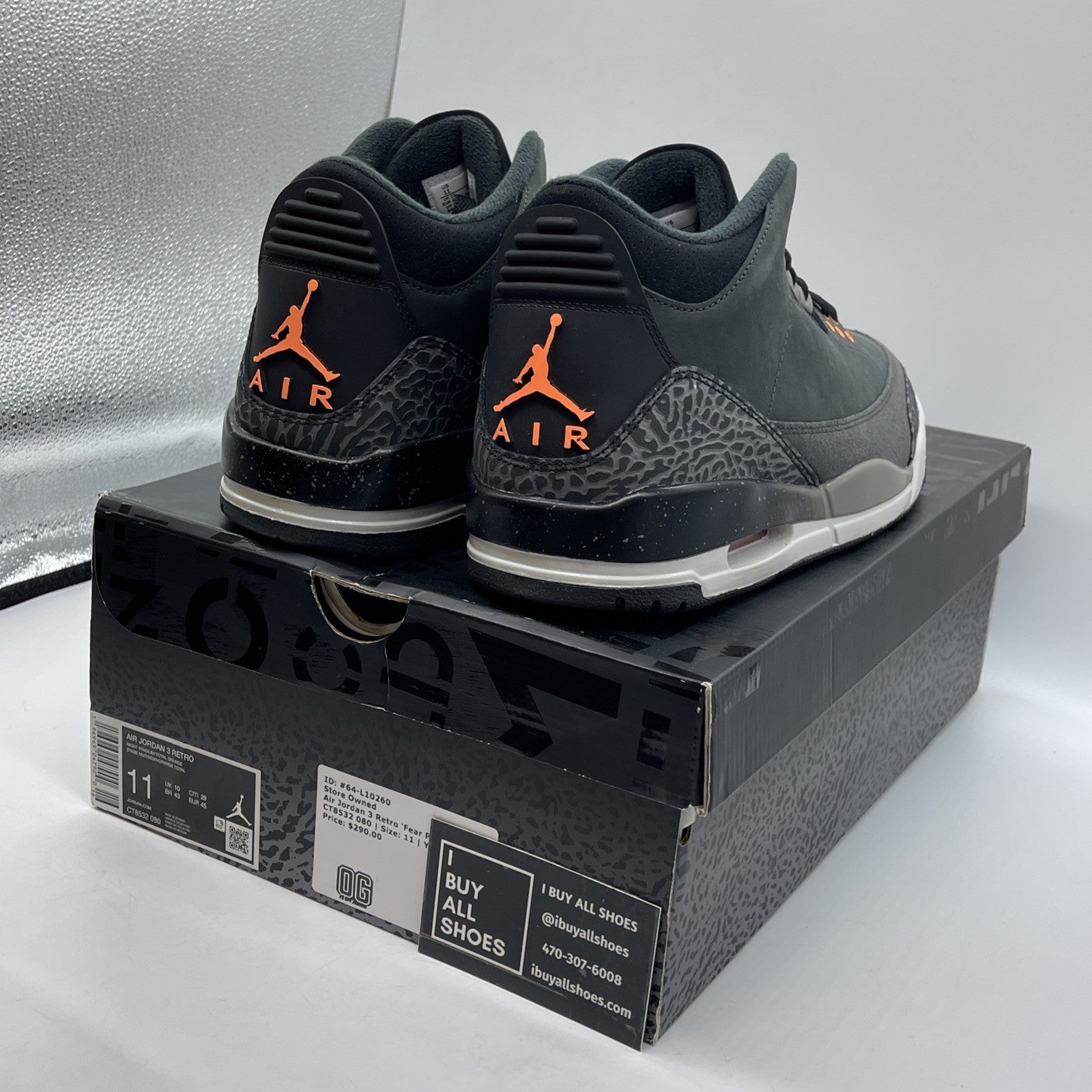 Size 11 - Jordan 3 Retro 2023 Mid Fear Black Grey Orange Suede (CT8532-080)