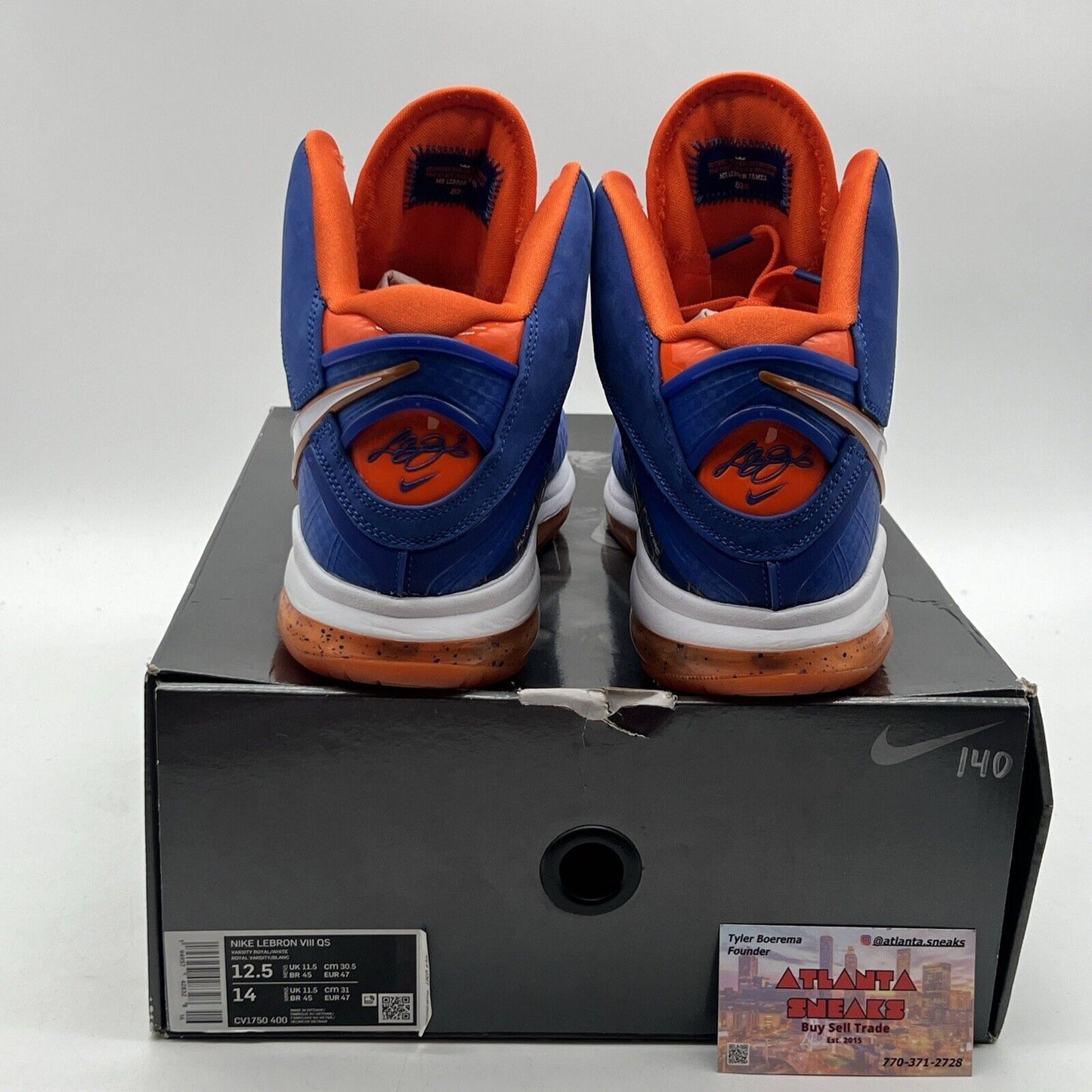 Size 12.5 - Nike LeBron 8 HWC - Blue Orange White Suede (CV1750-400)