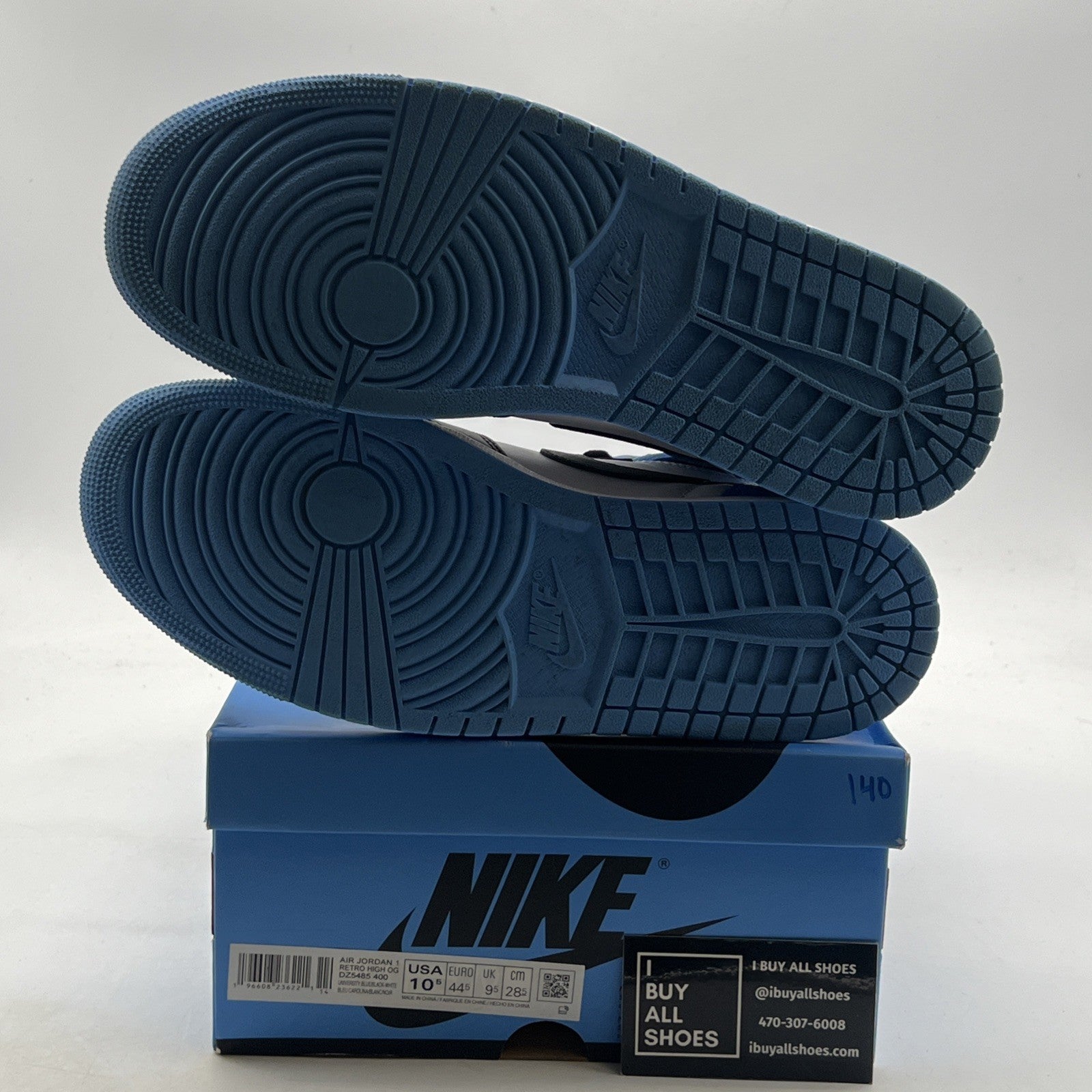 Size 10.5 - Air Jordan 1 Retro OG High UNC Toe (DZ5485-400)