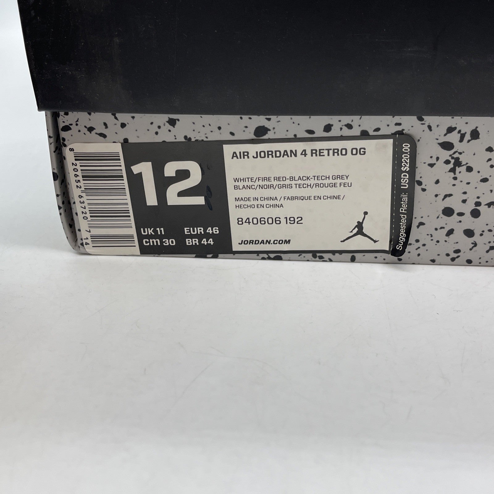 Size 12 - Jordan 4 Retro OG Mid White Cement White Grey Leather (840606-192)