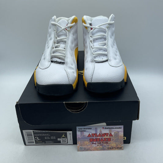 Size 3Y (GS) - Jordan 13 Retro Mid Del Sol Yellow Black White Suede (DJ3005-167)