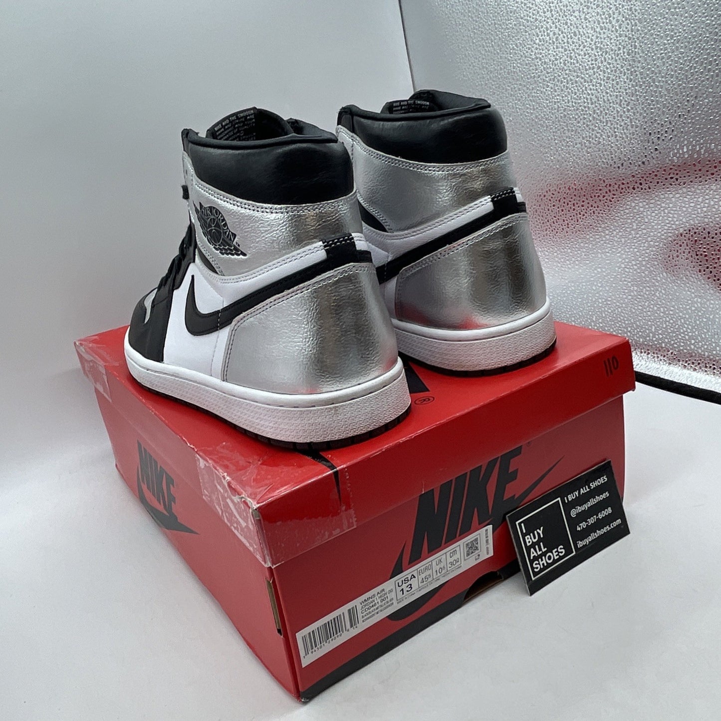 Size 13 - Air Jordan 1 High OG Metallic Silver (CD0461-001)
