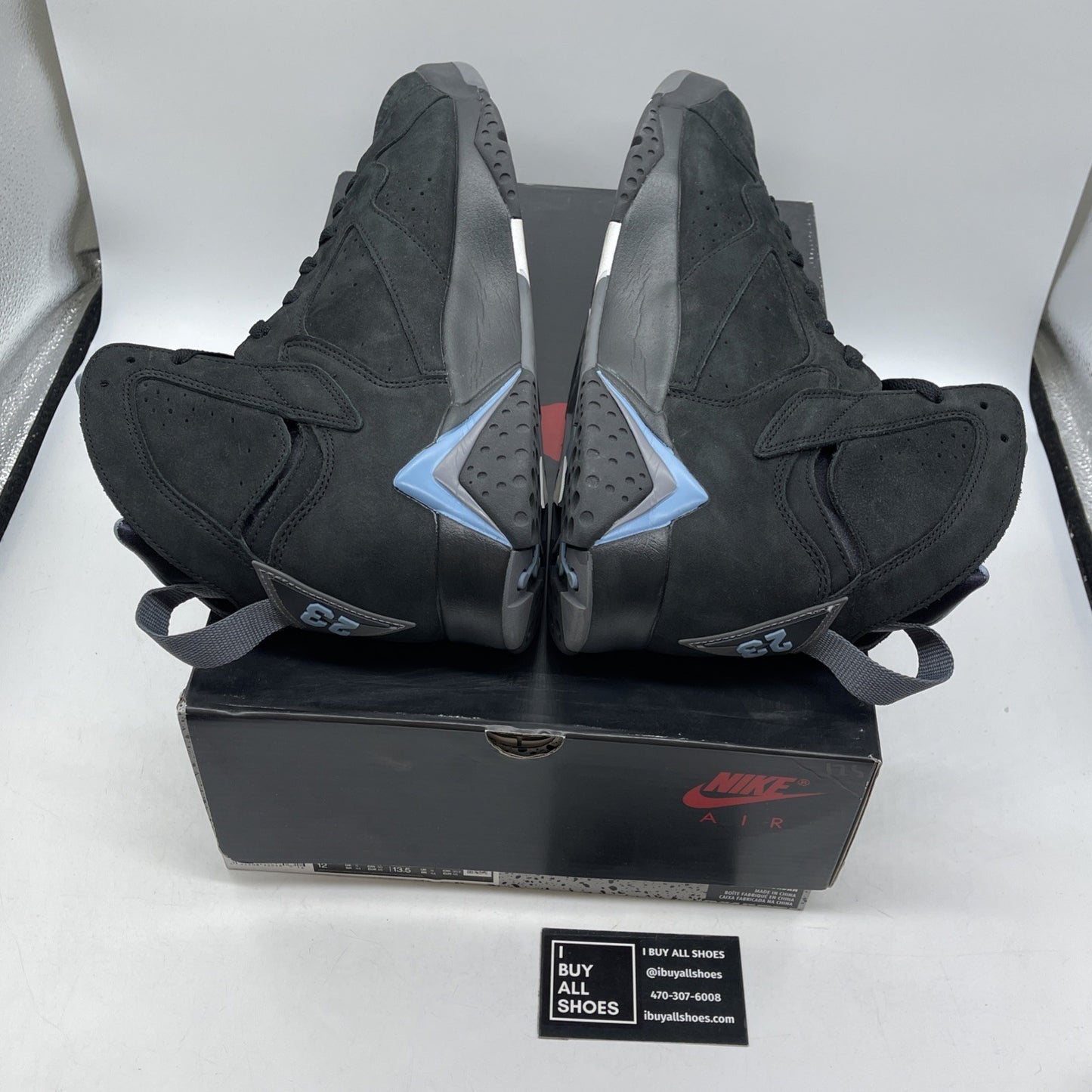 Size 12 - Air Jordan 7 Retro 2023 Chambray Black Blue Suede (CU9307-004)