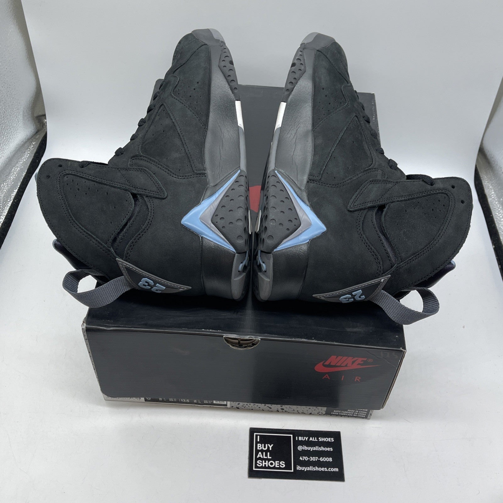 Size 12 - Air Jordan 7 Retro 2023 Chambray Black Blue Suede (CU9307-004)