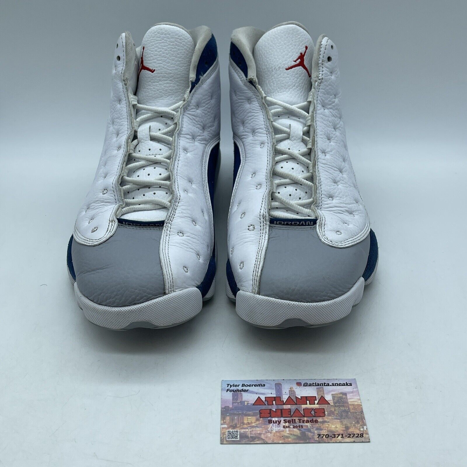 Size 13 - Jordan 13 Retro Mid French Blue Suede Grey White Leather (414571-164)