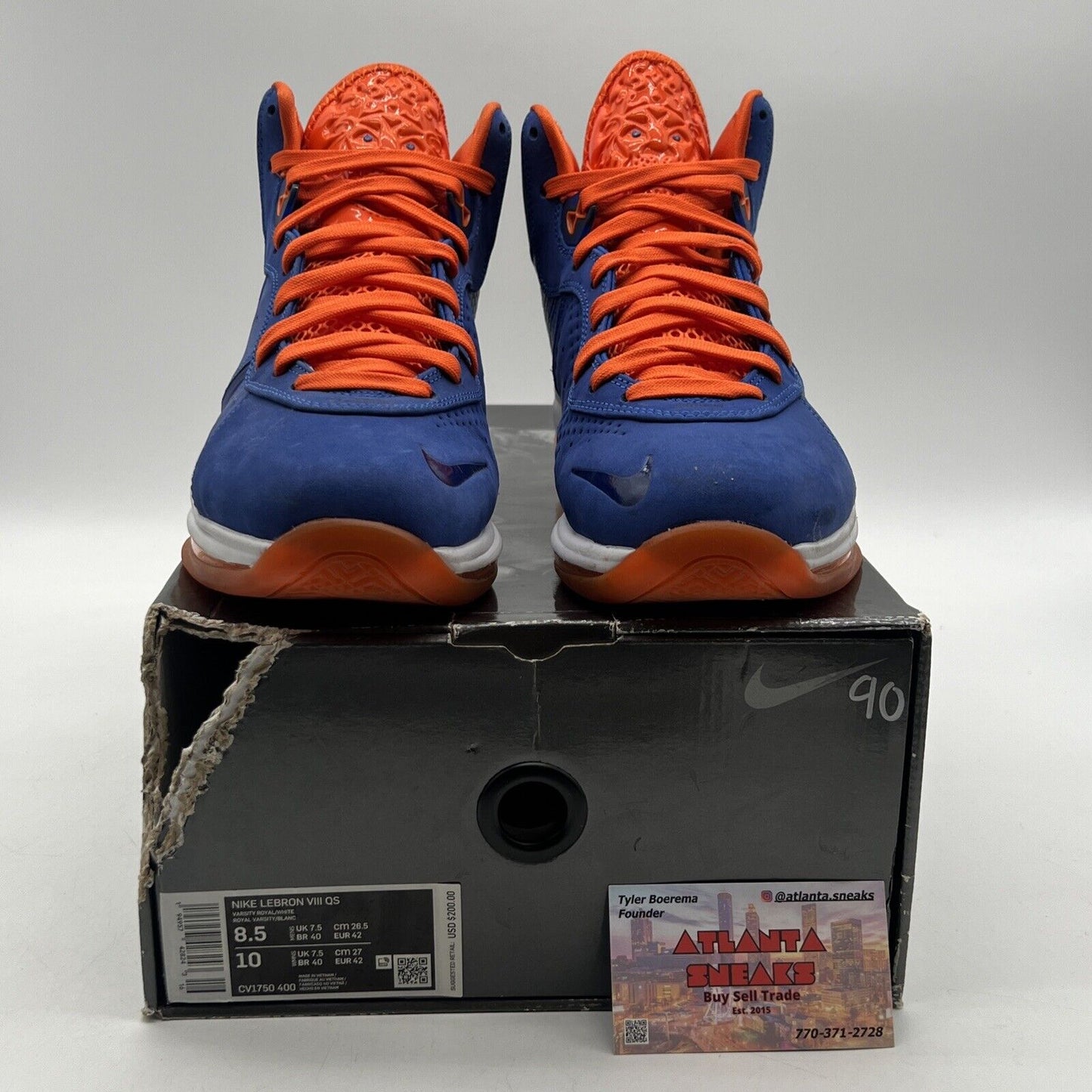 Size 8.5 - Nike LeBron 8 HWC - Blue Orange White Suede (CV1750-400)