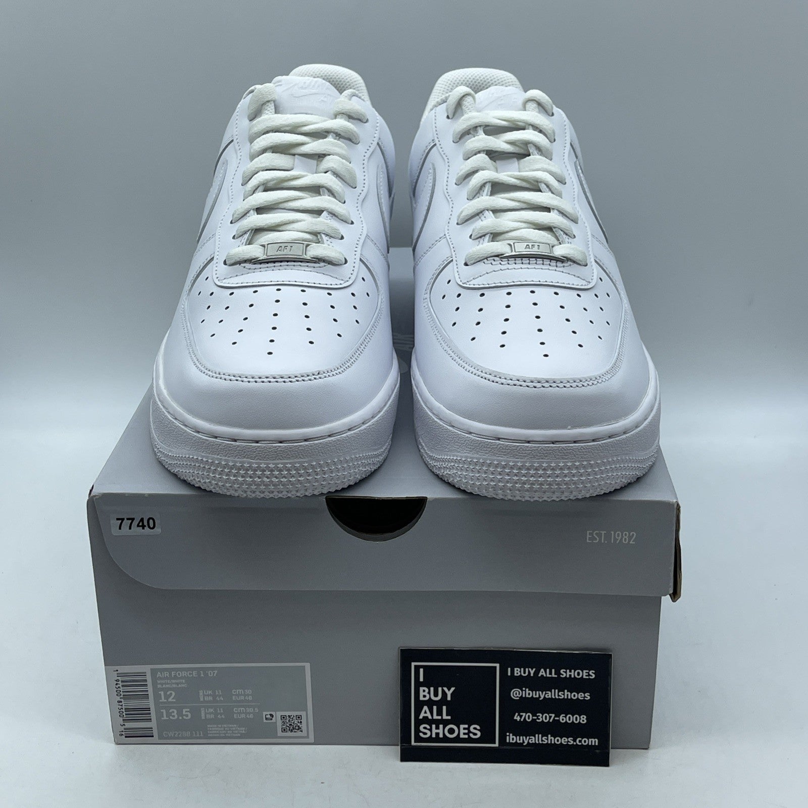 Size 12 - Nike Air Force 1 '07 Low Triple White (CW2288-111)