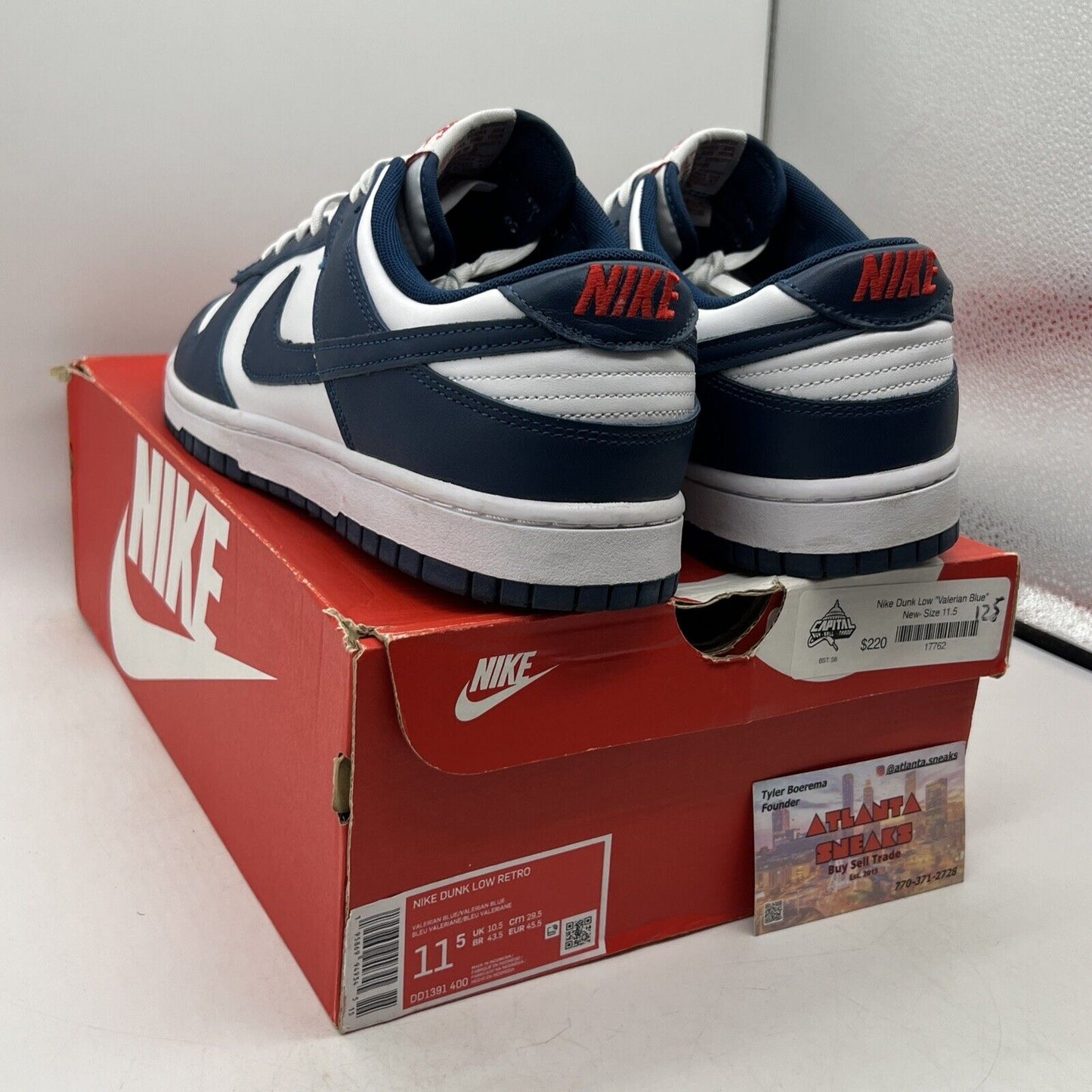 Size 11.5 - Nike Dunk Low Velarian Blue/White Leather (DD1399-400)