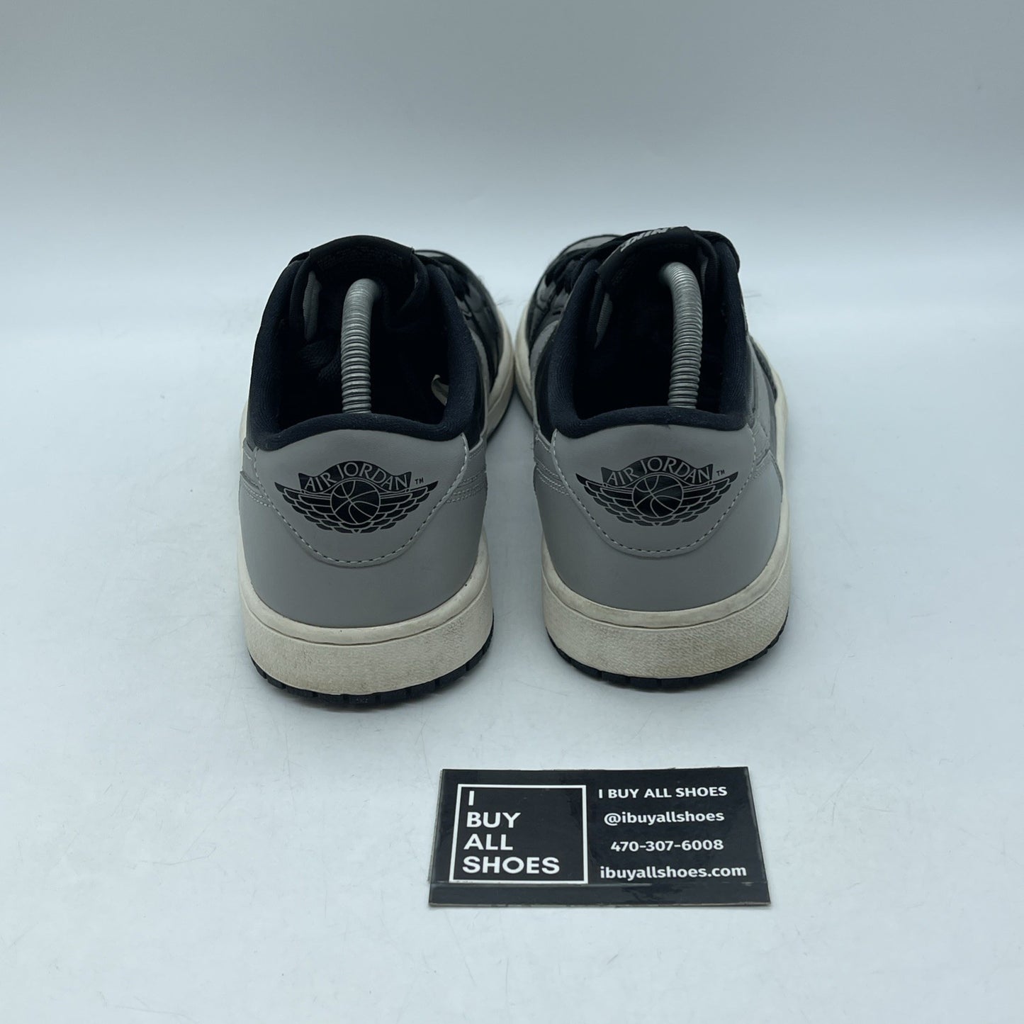 Size 9.5 - Air Jordan 1 Retro OG 2015 Low Shadow Grey Black Leather (705329-003)