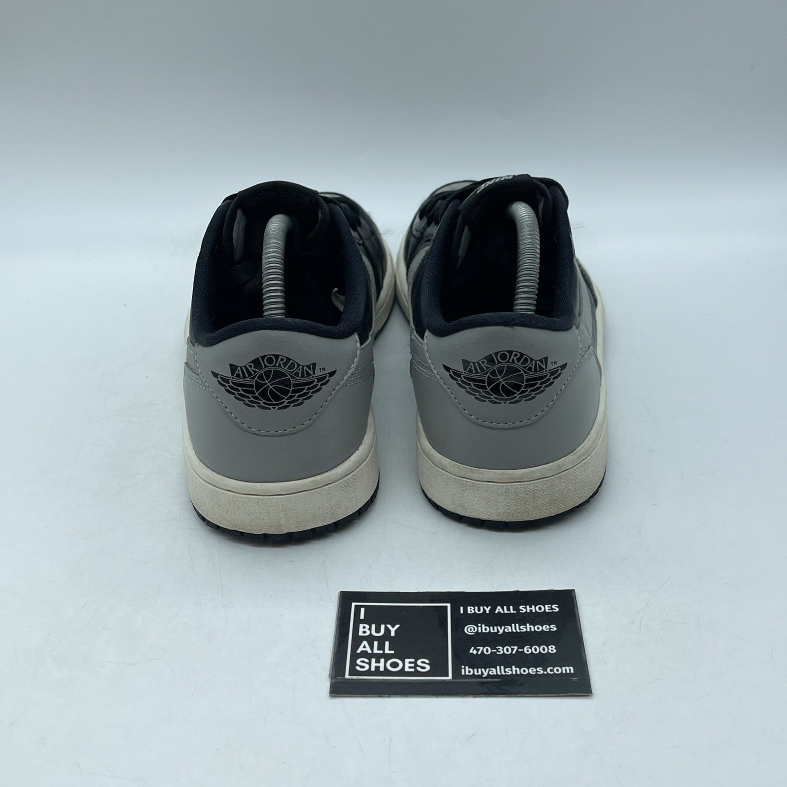 Size 9.5 - Air Jordan 1 Retro OG 2015 Low Shadow Grey Black Leather (705329-003)