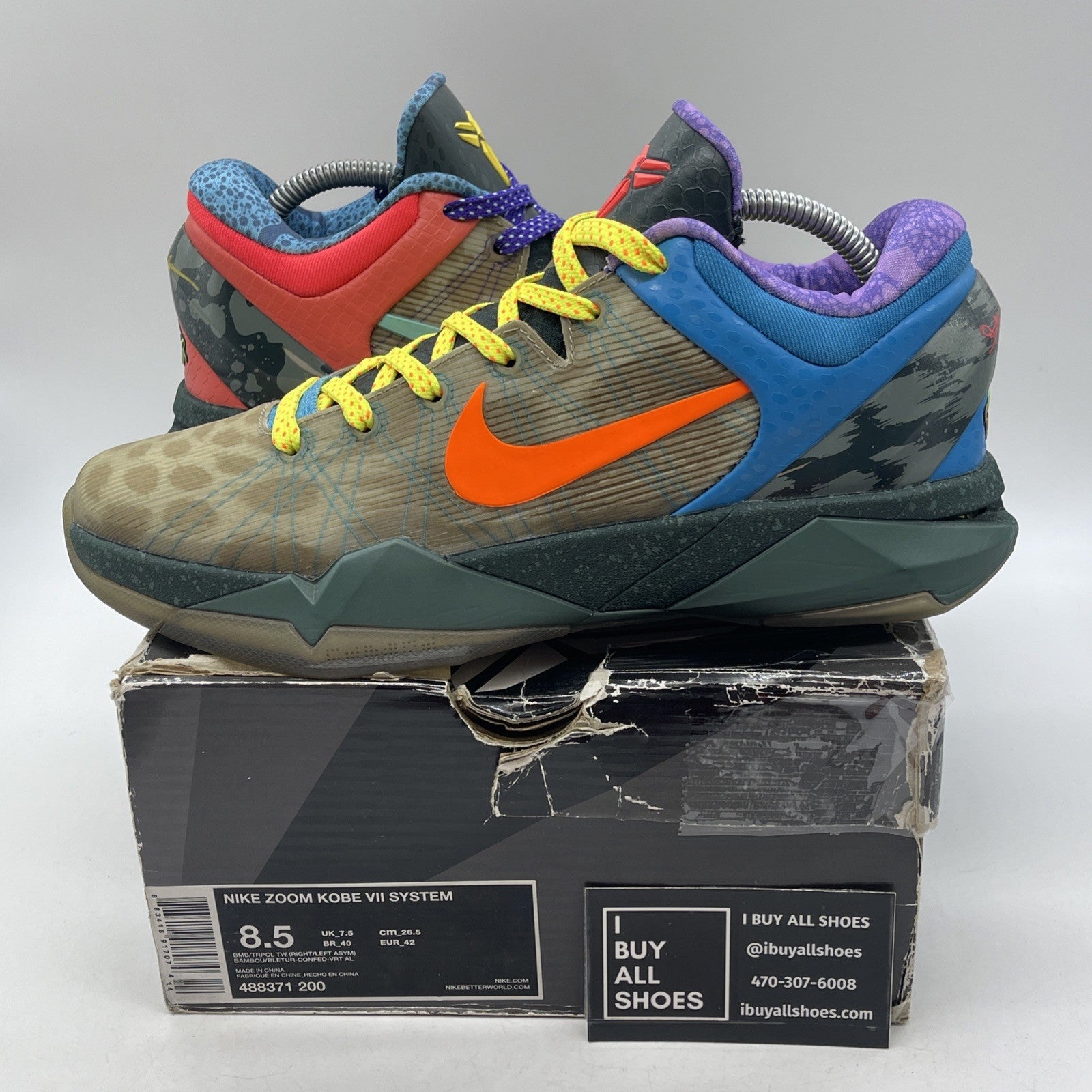 Size 8.5 - Nike Zoom Kobe 7 System What The Kobe Black Black (488371-200)