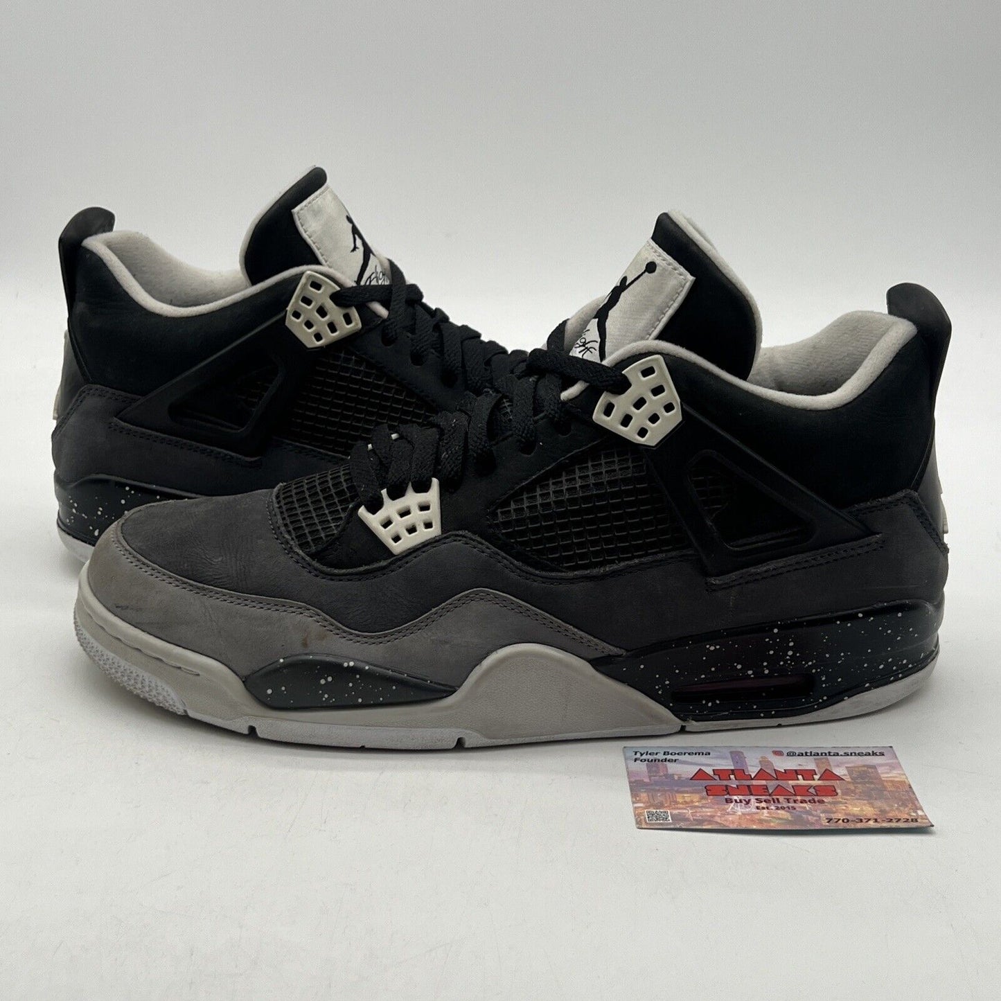 Size 11.5 - Air Jordan 4 Retro 2013 Fear White Black Suede (626969-030)