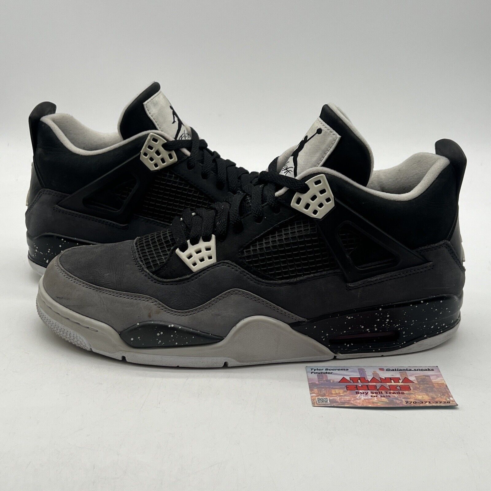 Size 11.5 - Air Jordan 4 Retro 2013 Fear White Black Suede (626969-030)