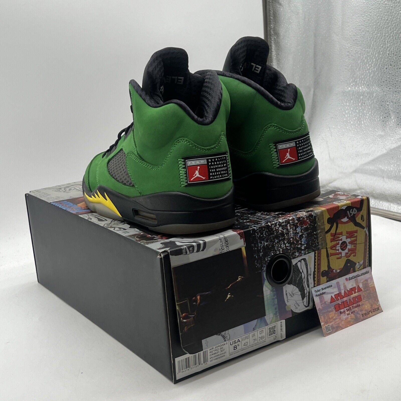 Size 8.5 - Jordan 5 Retro SE Oregon 2020 Black Yellow Suede (CK6631-307)