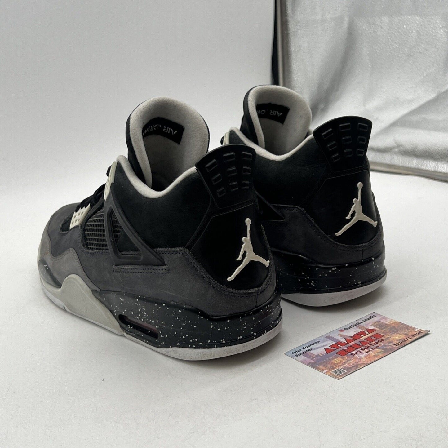 Size 11.5 - Air Jordan 4 Retro 2013 Fear White Black Suede (626969-030)