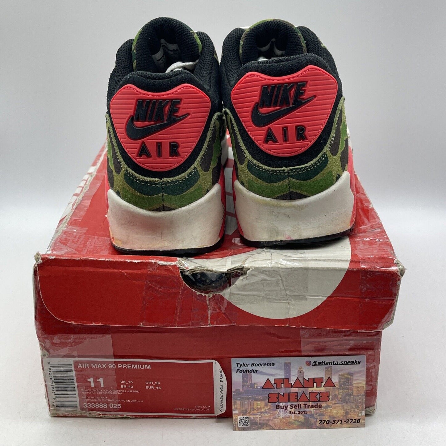 Size 11 - Nike Atmos x Air Max 90 Premium Duck Camo Suede Leather (333888-025)