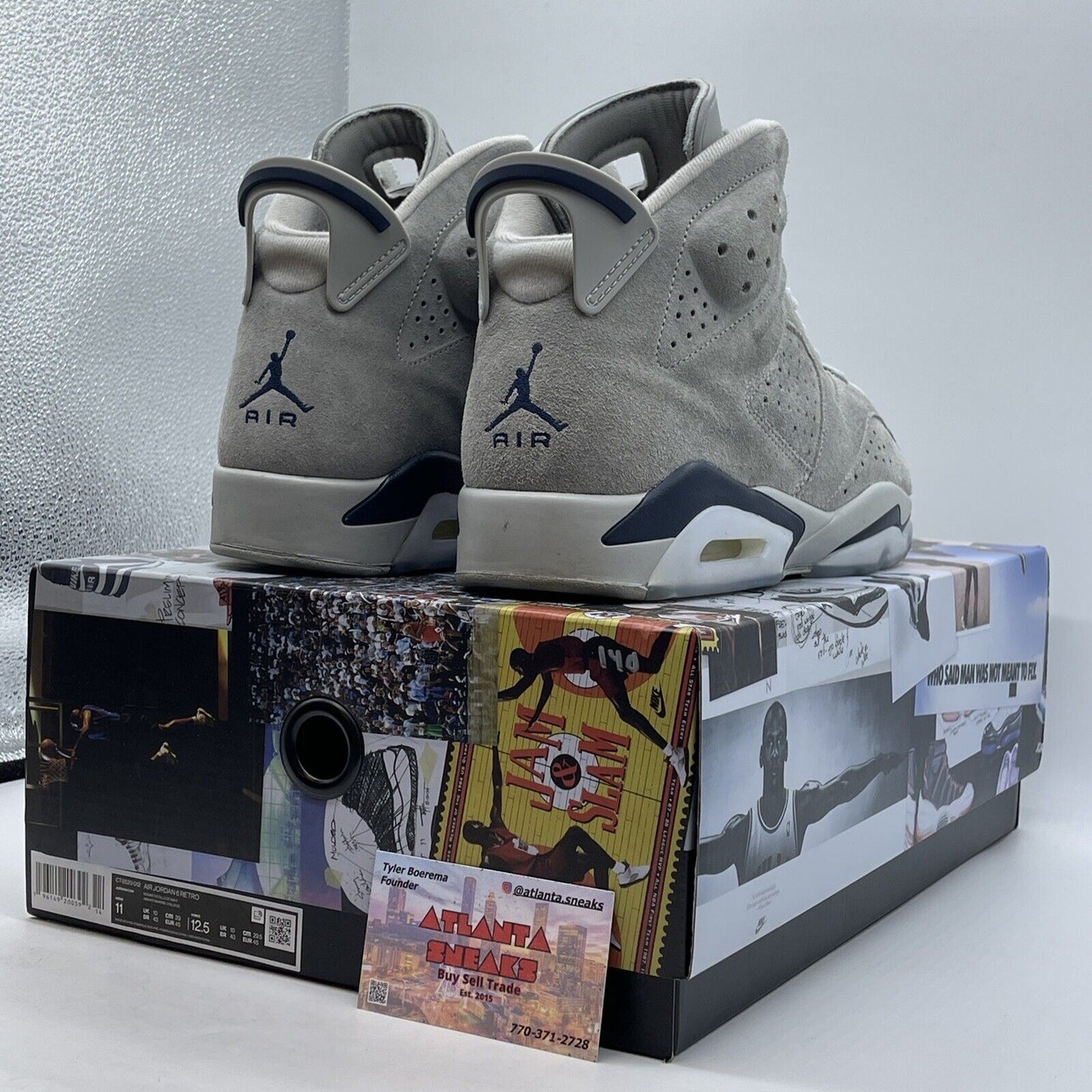 Size 11 - Jordan 6 Retro Mid Georgetown Grey Blue White Suede (CT8529-012)