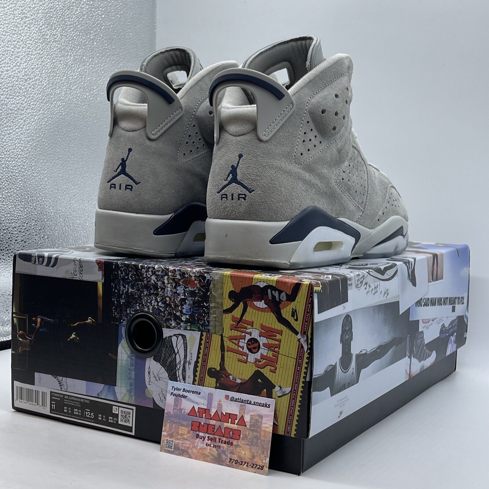 Size 11 - Jordan 6 Retro Mid Georgetown Grey Blue White Suede (CT8529-012)