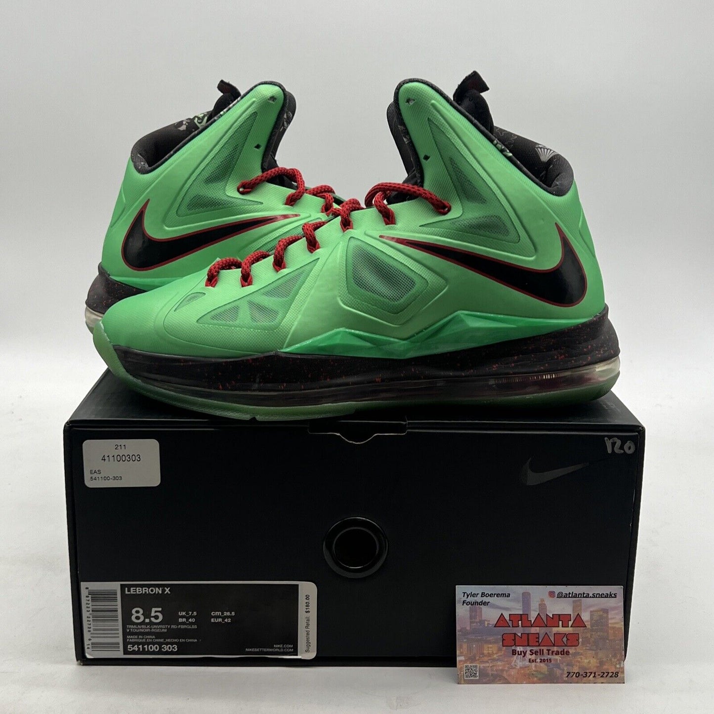 Size 8.5 - Nike LeBron 10 Cutting Jade (541100-303)