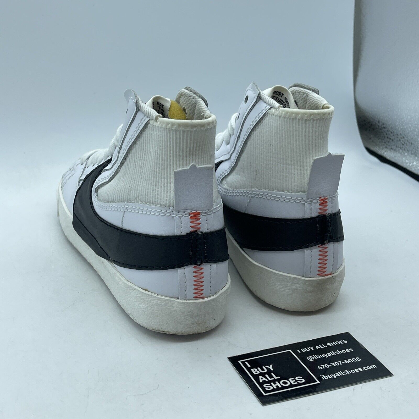 Size 8 - Nike Blazer '77 Jumbo Mid White Black Orange Suede Leather (DD3111-100)