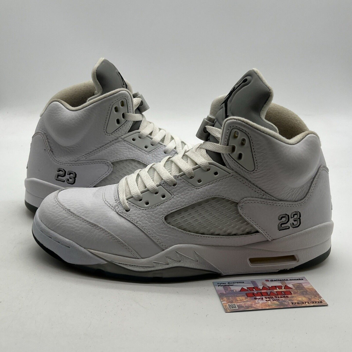 Size 10.5 - Air Jordan 5 Retro 2015 Metallic White (136027-130)