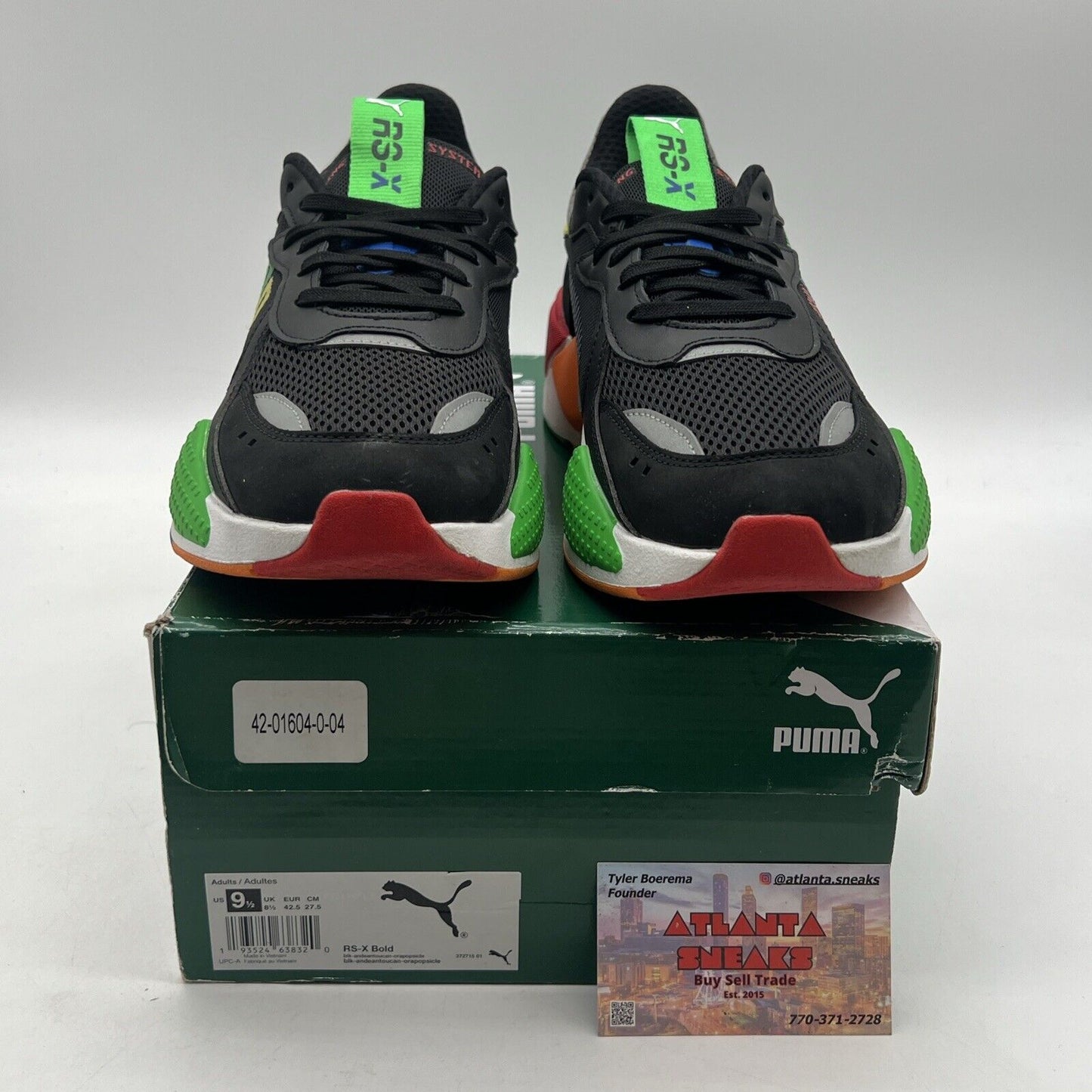 Size 9.5 -  RS-X Bold Black Andean Toucan Orange