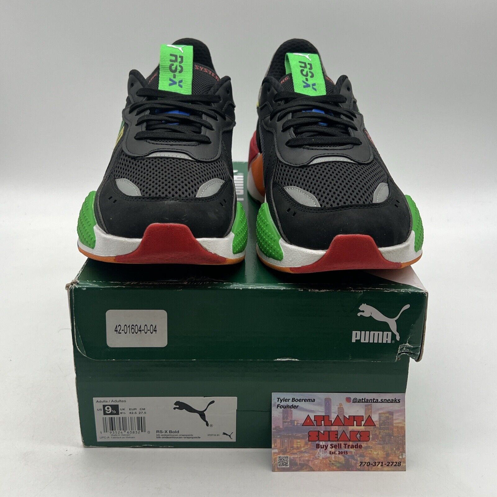 Size 9.5 -  RS-X Bold Black Andean Toucan Orange