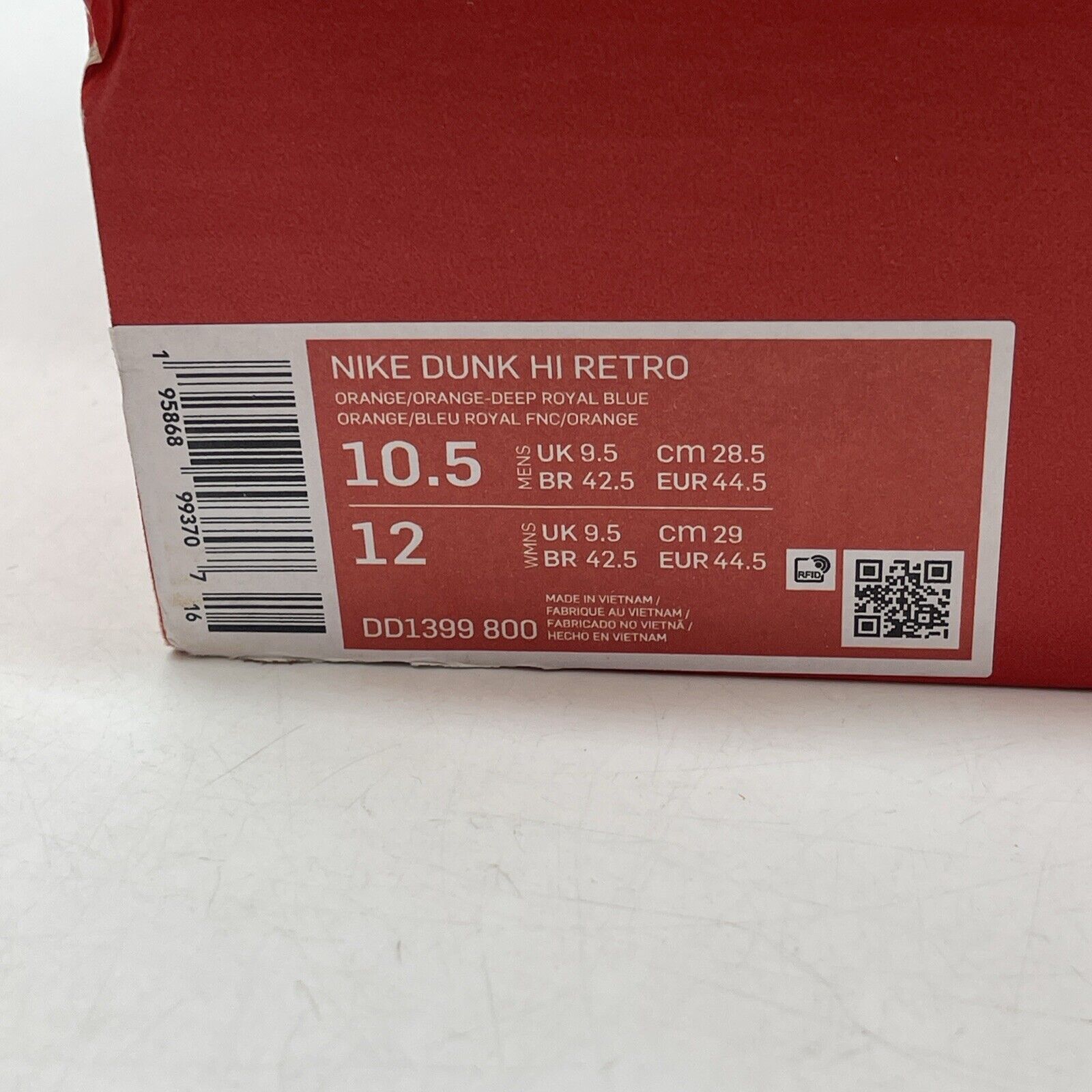Size 10.5 - Nike Dunk High Knicks Orange White Blue Leather (DD1399-800)