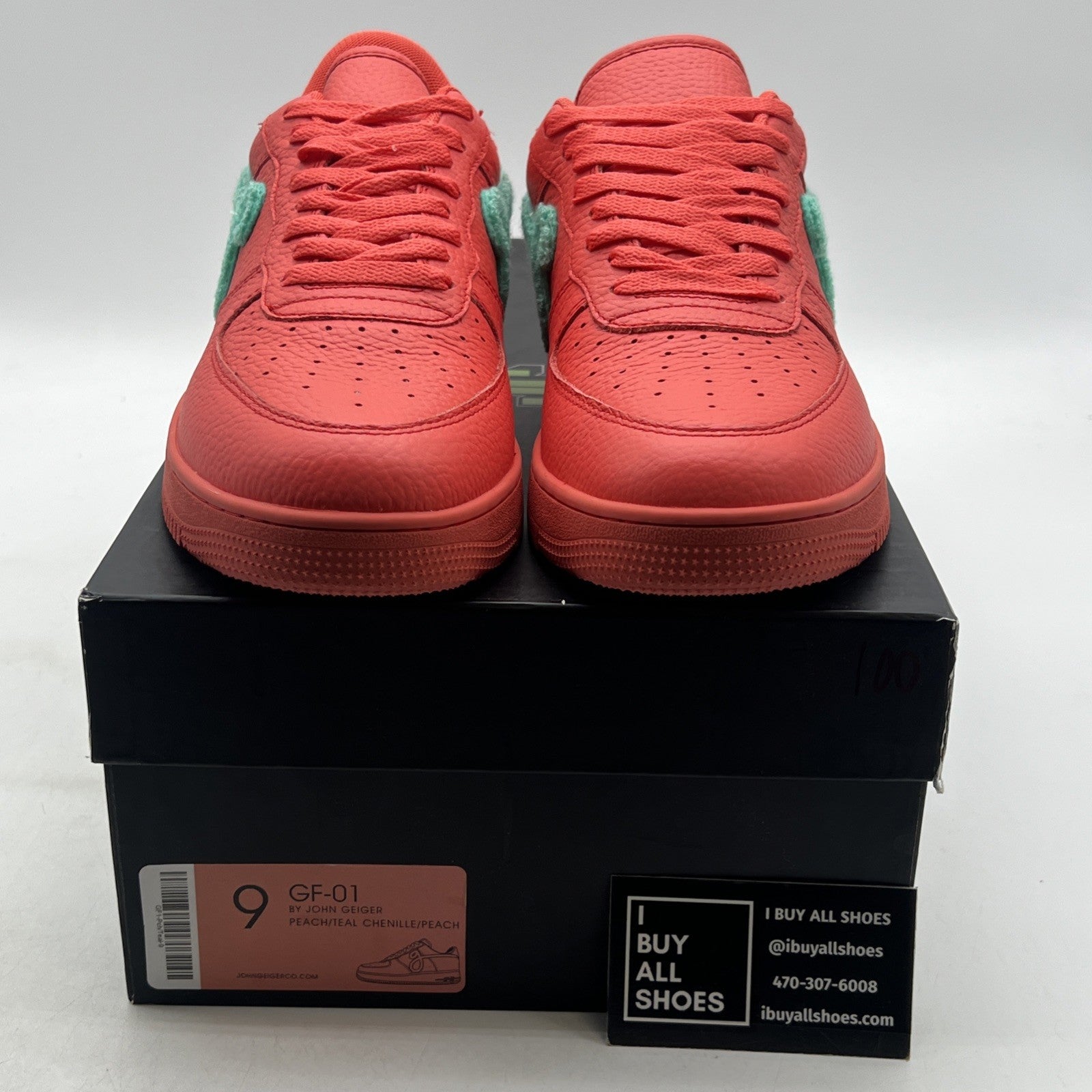 Size 9 - John Geiger GF-01 Peach Teal Chenille Banned Sneaker