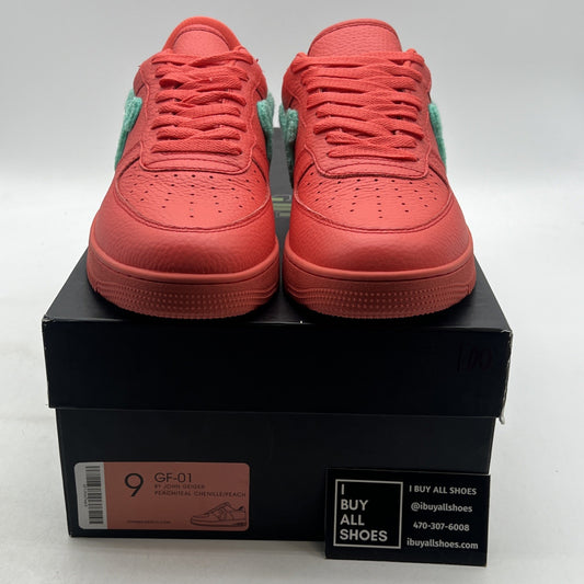 Size 9 - John Geiger GF-01 Peach Teal Chenille Banned Sneaker