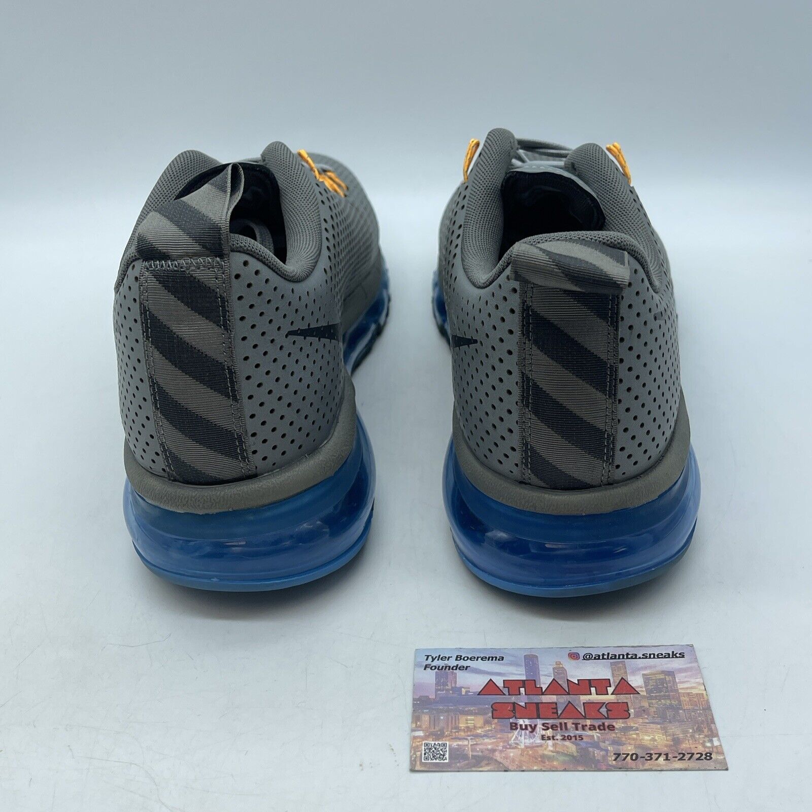 Size 11 - Nike Air Max 90 Motion Wolf Grey Blue Yellow Black (631767-004)