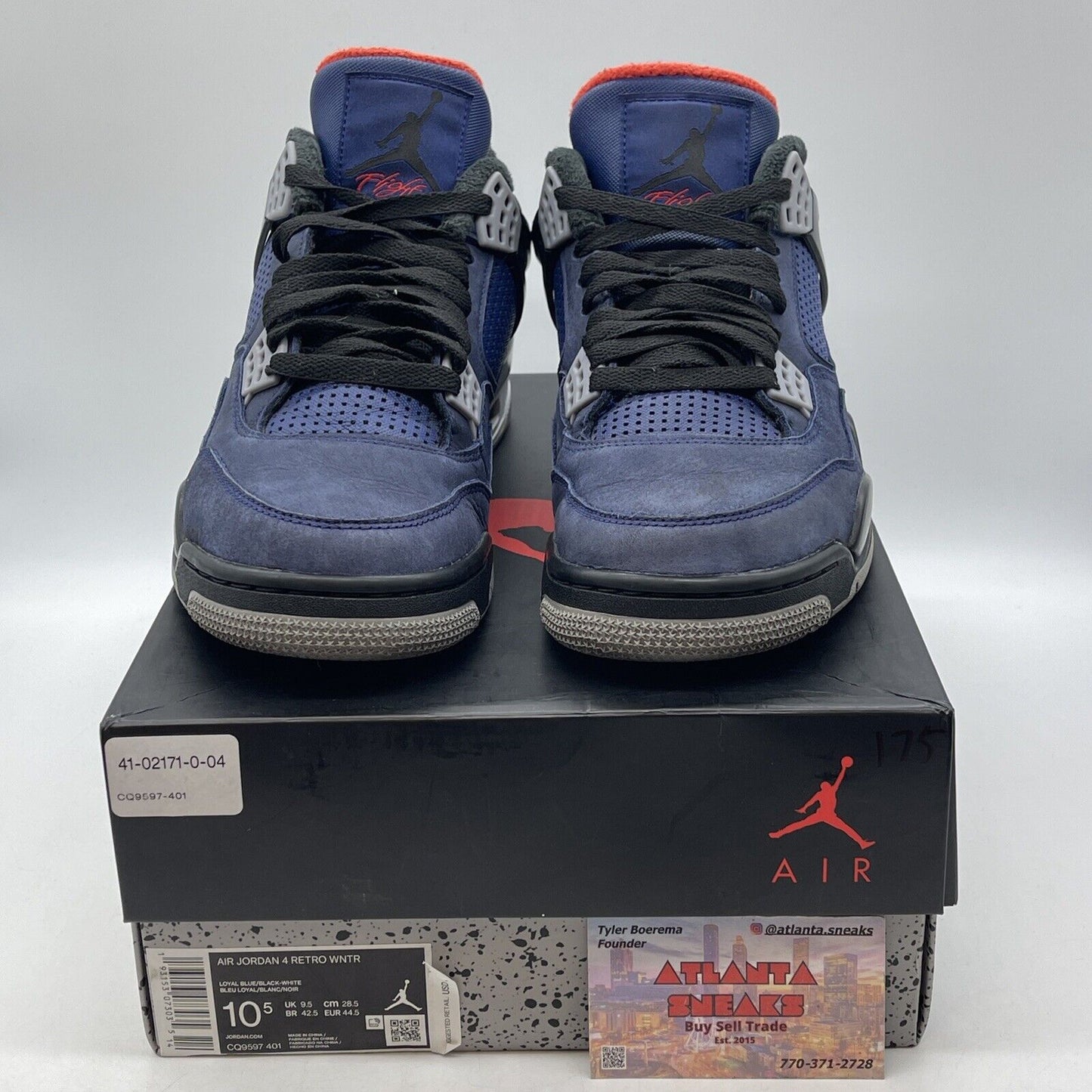 Size 10.5 - Jordan 4 Winter Loyal Blue 2019 White Grey Red Black (CQ9597-401)