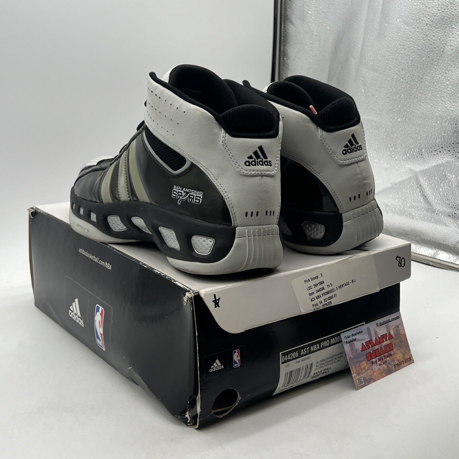 Size 11.5 -Adidas Pro Model Superstar SS2G Black White Basketball Shoes (044227)