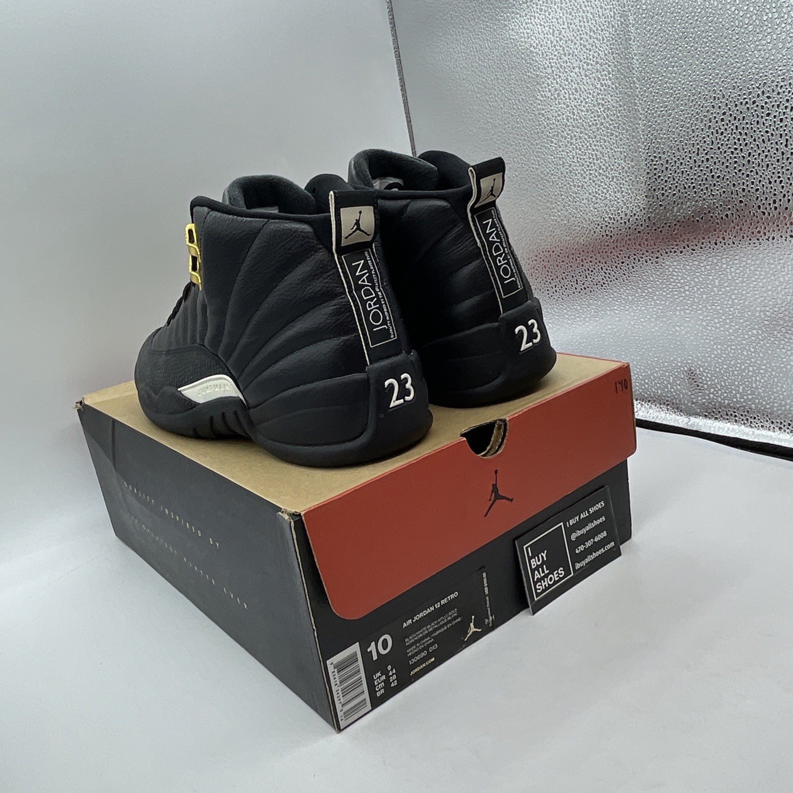 Size 10 - Air Jordan 12 Retro The Master Black White Suede Leather (130690-013)