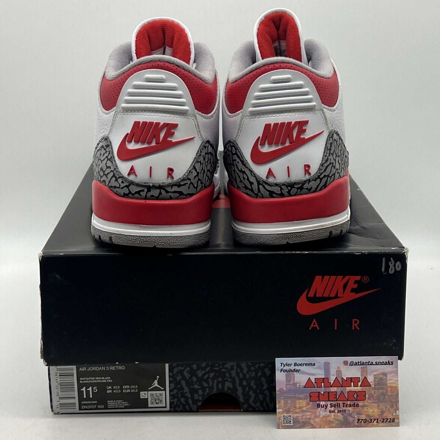 Size 11.5 - Jordan 3 Retro Mid Fire Red Black White Red Leather (DN3707-160)