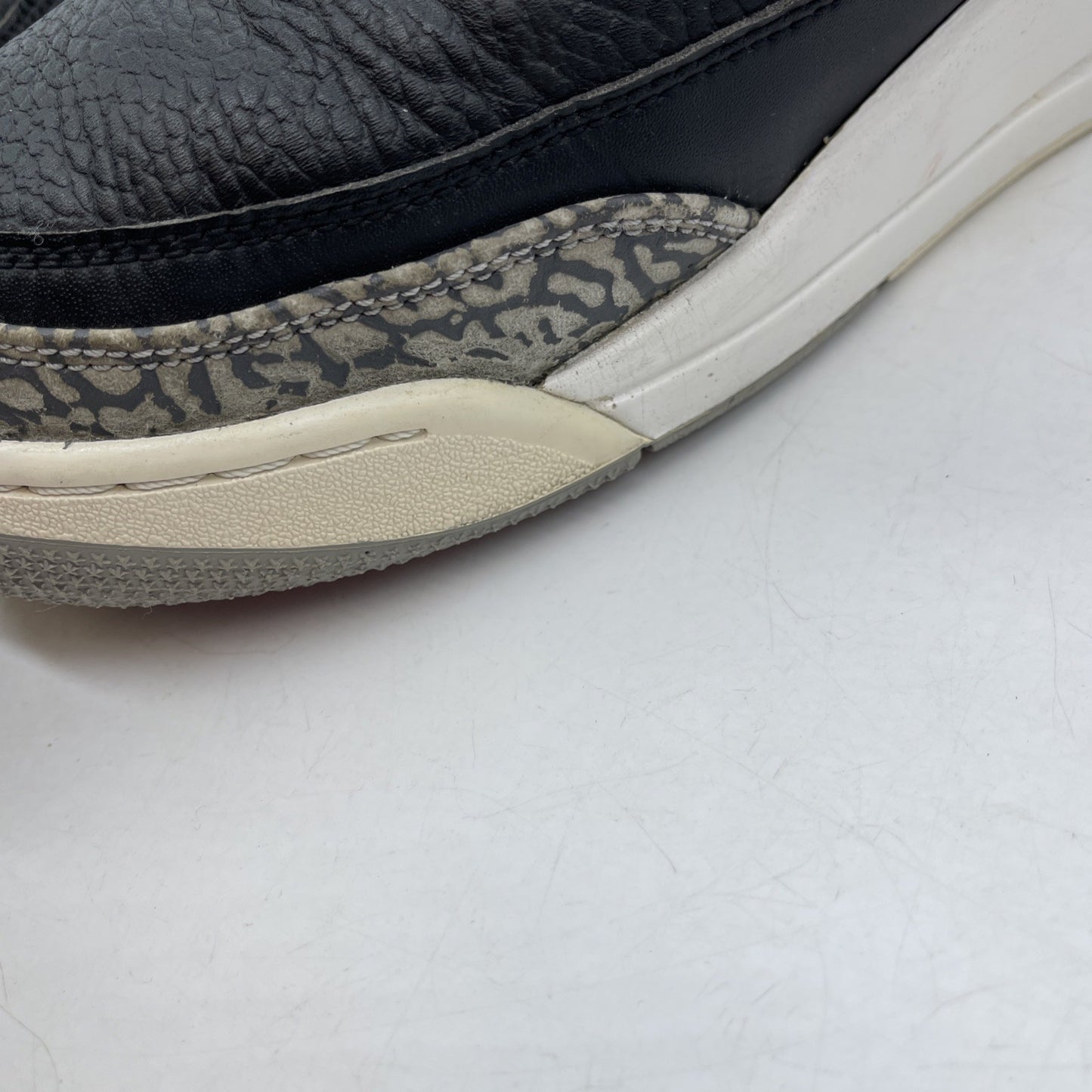 Size 12 - Jordan 3 Retro OG Mid Black Cement Grey Leather Suede (854262-001)
