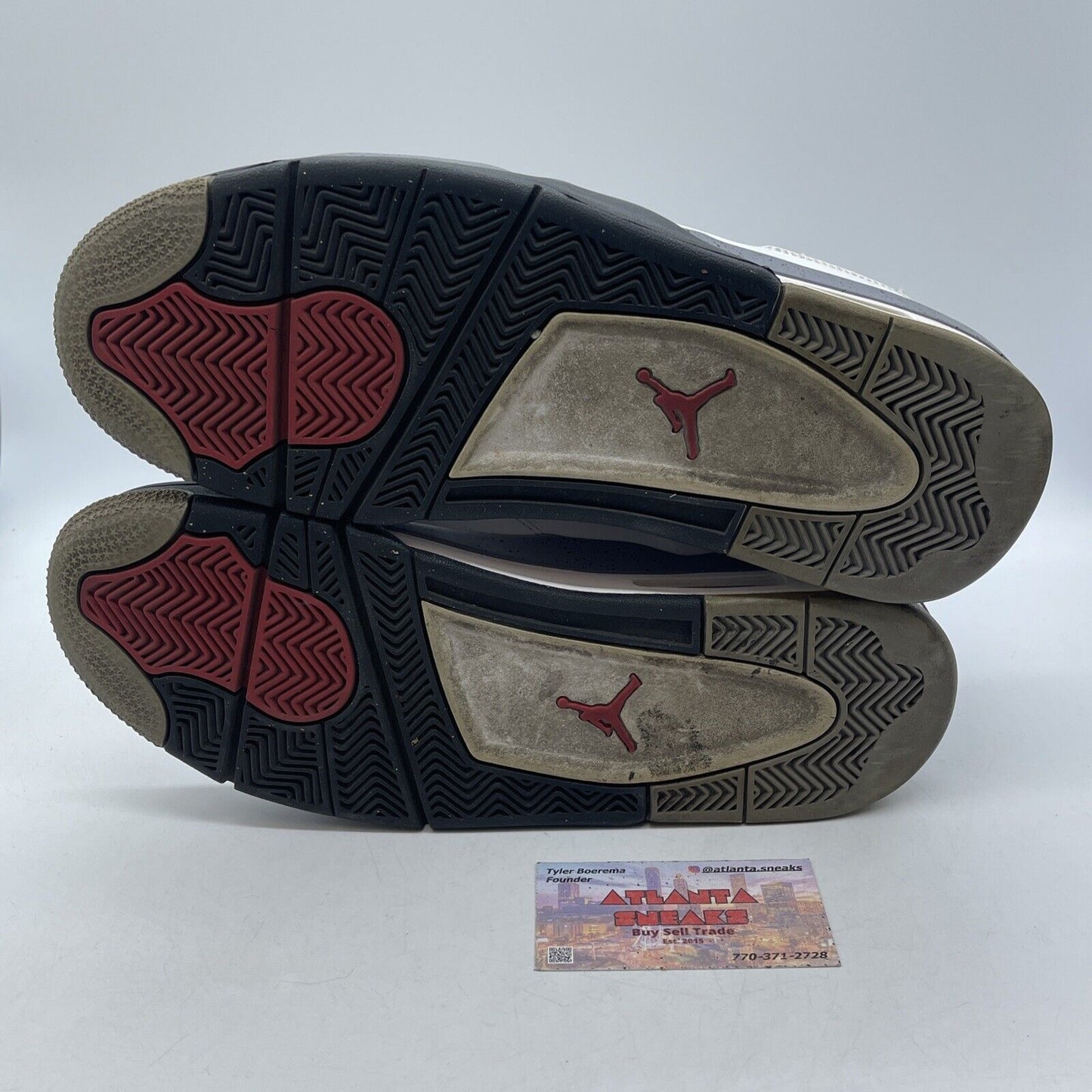 Size 10.5 - Jordan 4 Retro Cement 2012 White Red Black Leather (308497-103)