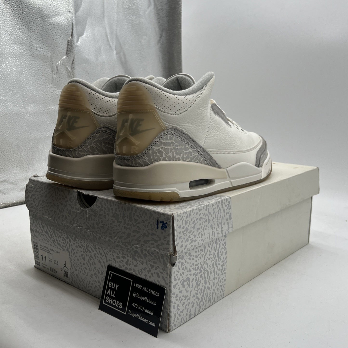 Size 11 - Air Jordan 3 Retro Craft Ivory/Grey White Leather (FJ9579-100)