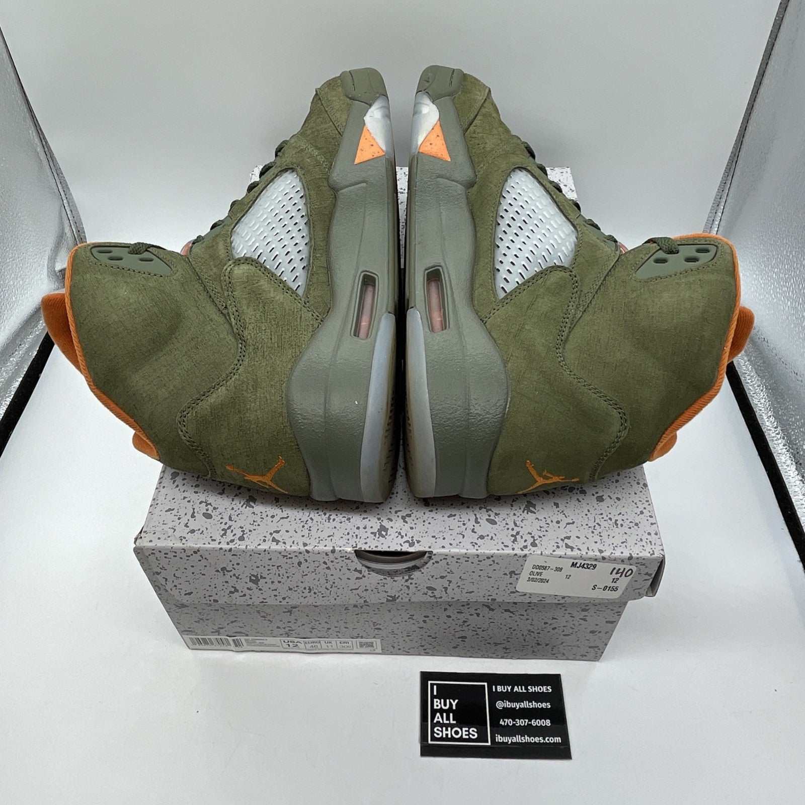 Size 12 - Air Jordan 5 Retro 2024 Olive Green Orange Suede (DD0587-308)
