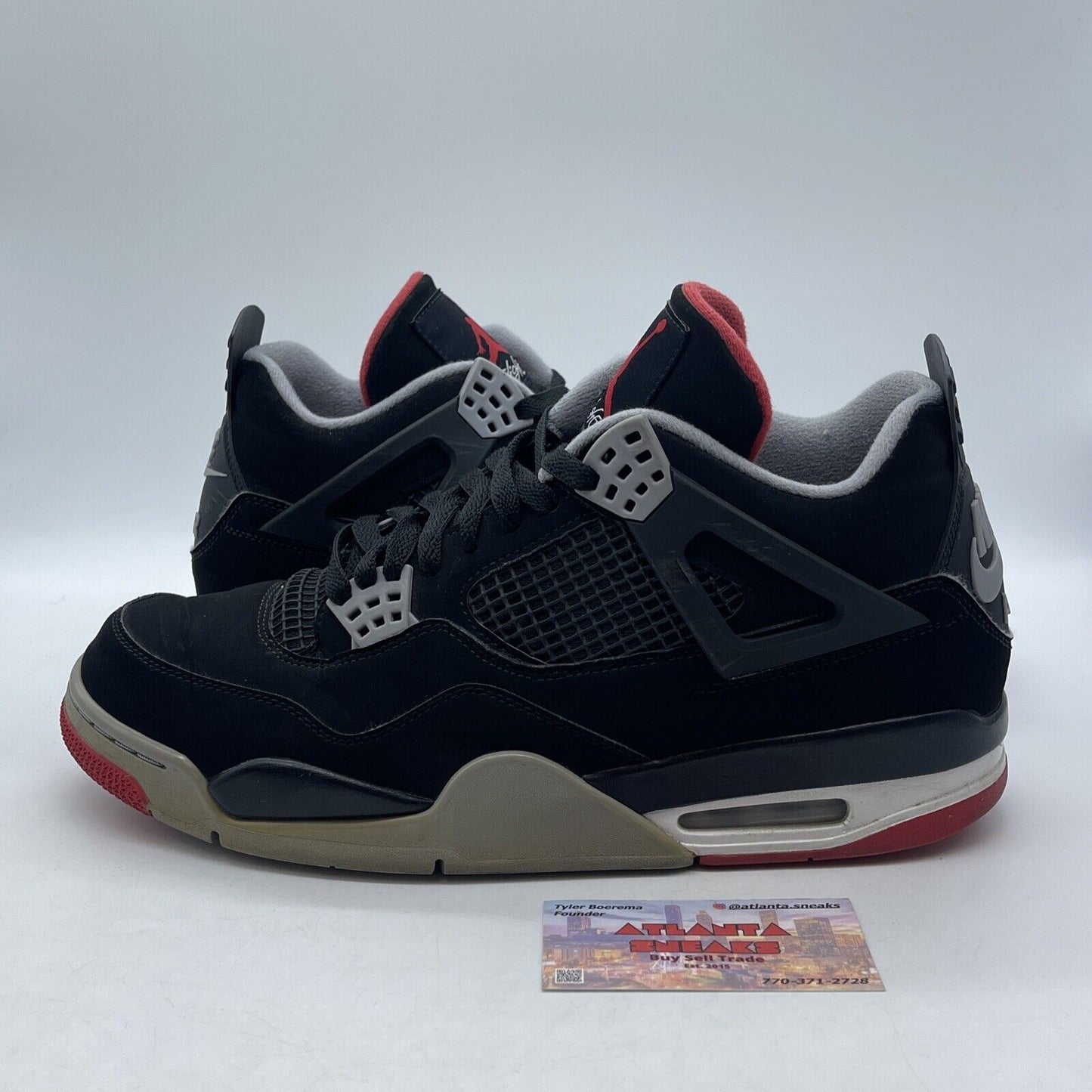 Size 12 - Jordan 4 Retro OG Mid Bred 2019 Black White Red Gray (308497-060)