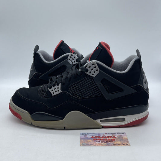 Size 12 - Jordan 4 Retro OG Mid Bred 2019 Black White Red Gray (308497-060)