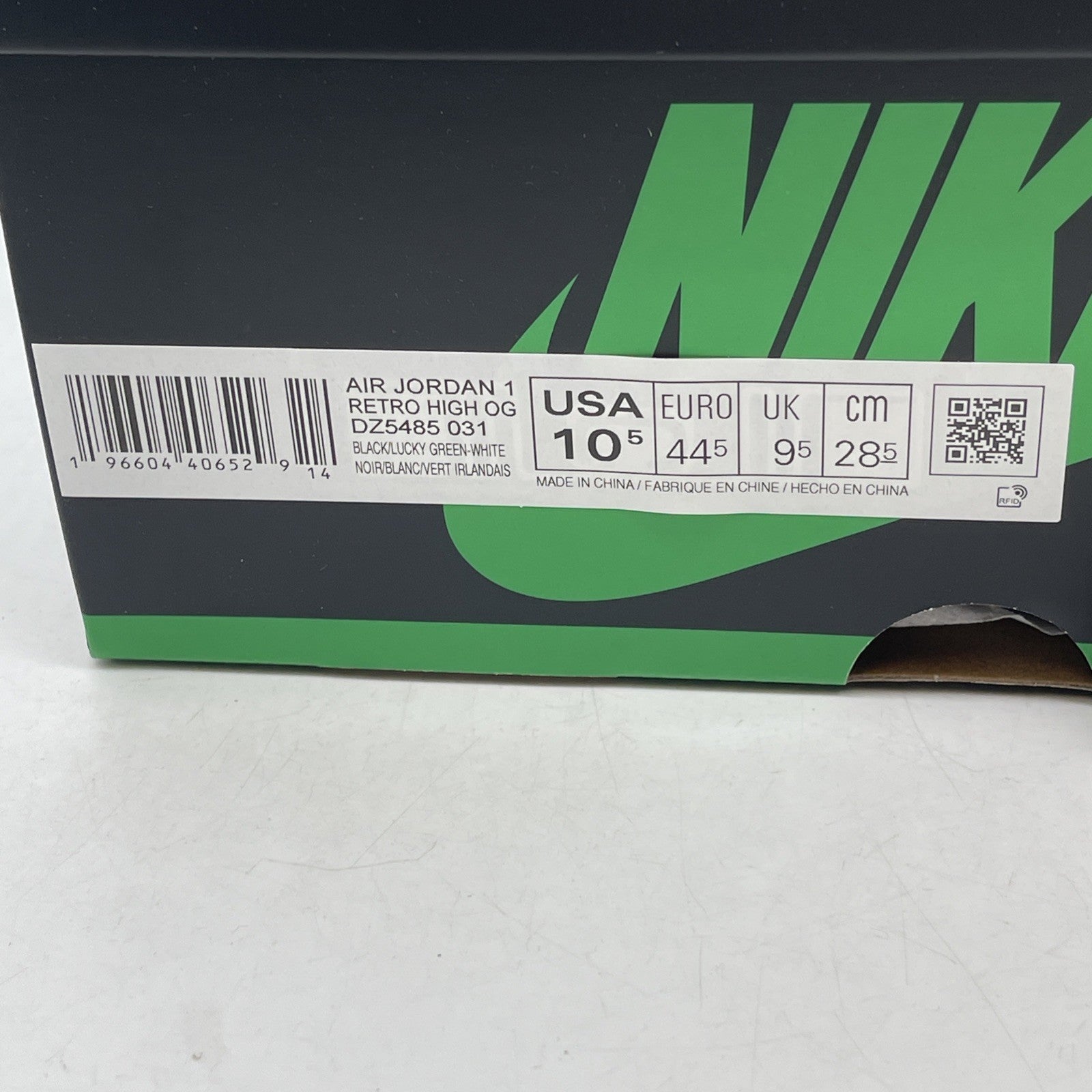 Size 10.5 - Air Jordan 1 Retro OG High Lucky Green (DZ5485-031)