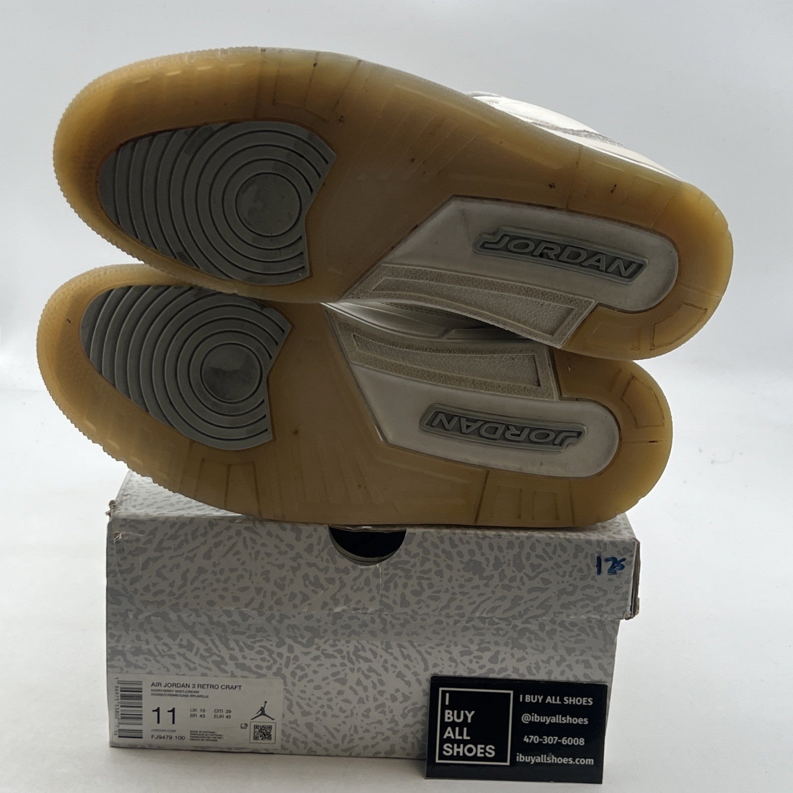 Size 11 - Air Jordan 3 Retro Craft Ivory/Grey White Leather (FJ9579-100)