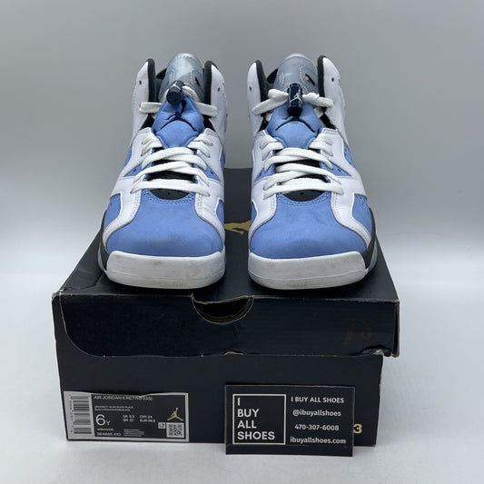 Size 6Y - Air Jordan 6 Retro Mid UNC Home Blue White Suede Leather (384665-410)