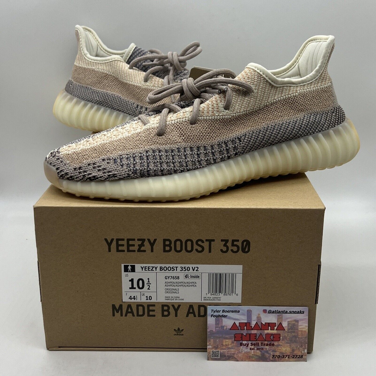 Size 10.5 - adidas Yeezy Boost 350 V2 Ash Pearl Brand New Og All