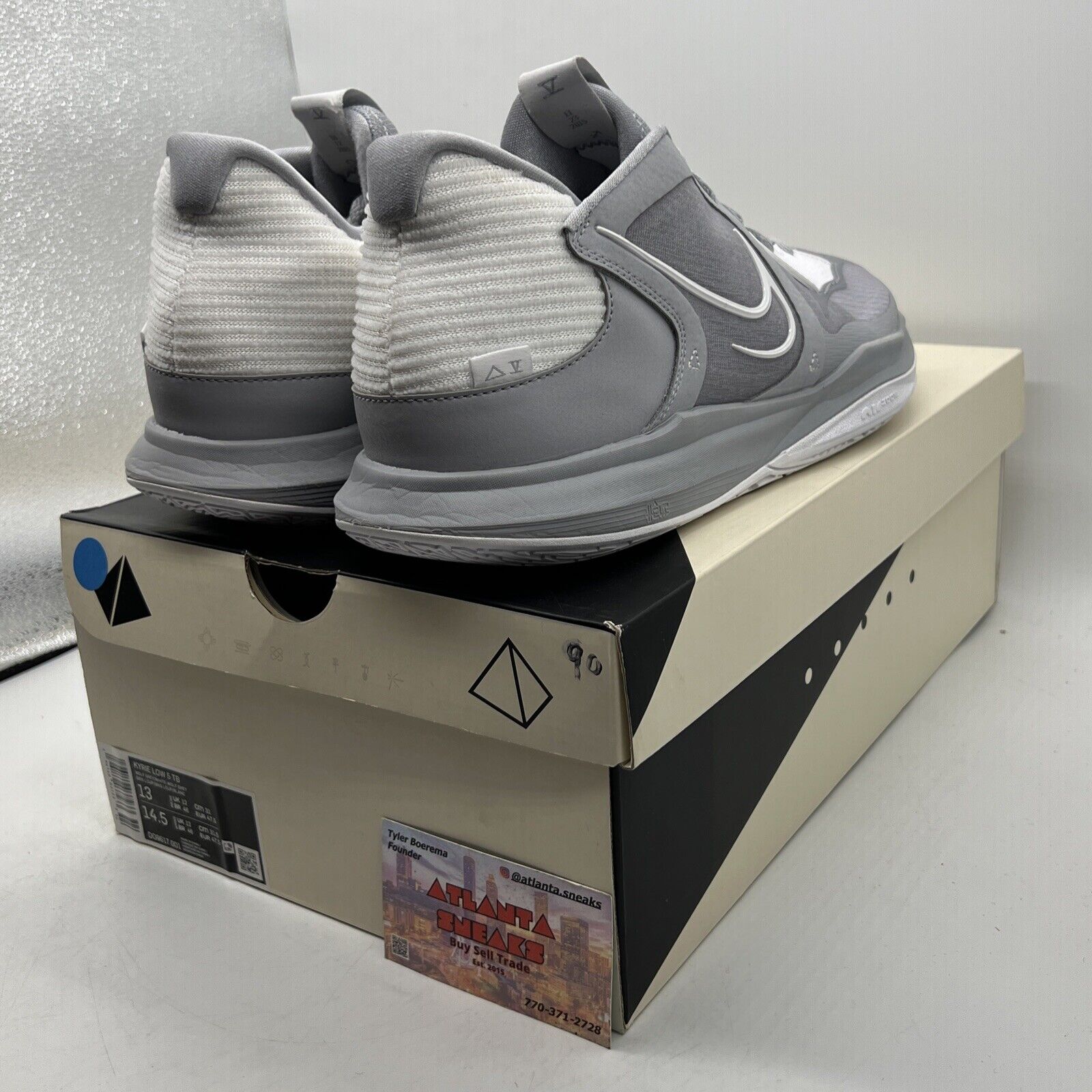 Size 13 - Nike Kyrie 5 Low Wolf Grey Suede Leather (DO9617-001)