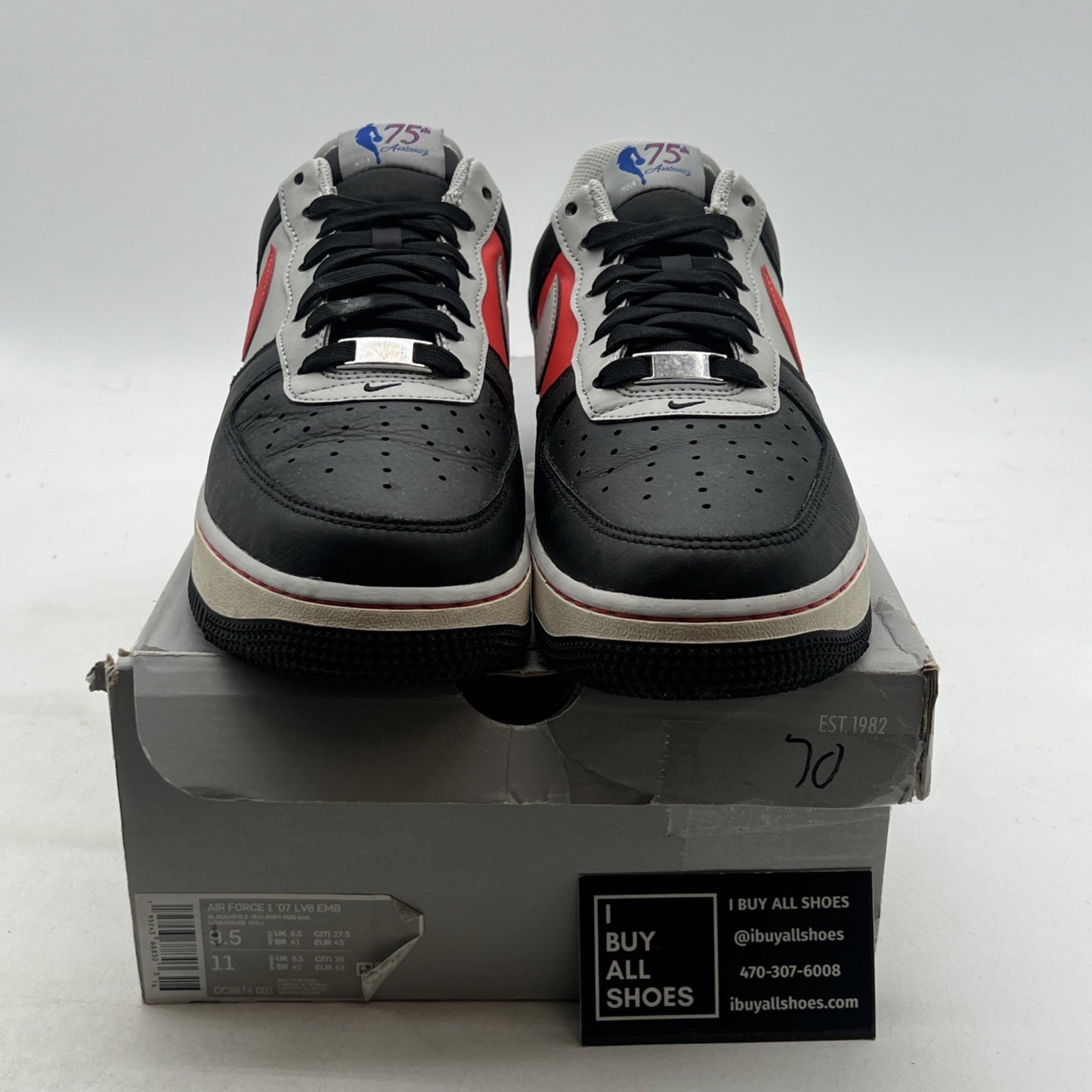 Size 9.5 - Nike Air Force 1 '07 LV8 x NBA Shoes Athletic Sneakers (DC8874-001)